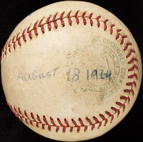 Mickey Lolich Career Win No. 18 Final Out Game-Used Baseball (8/18/1964) (BAS) (Lolich LOA)