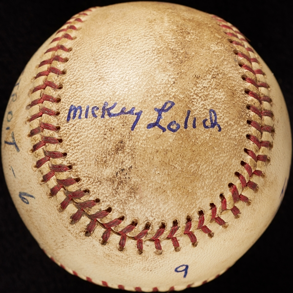 Mickey Lolich Career Win No. 32 Final Out Game-Used Baseball (7/8/1965) (BAS) (Lolich LOA)