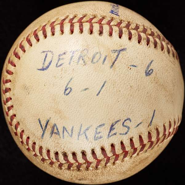 Mickey Lolich Career Win No. 32 Final Out Game-Used Baseball (7/8/1965) (BAS) (Lolich LOA)