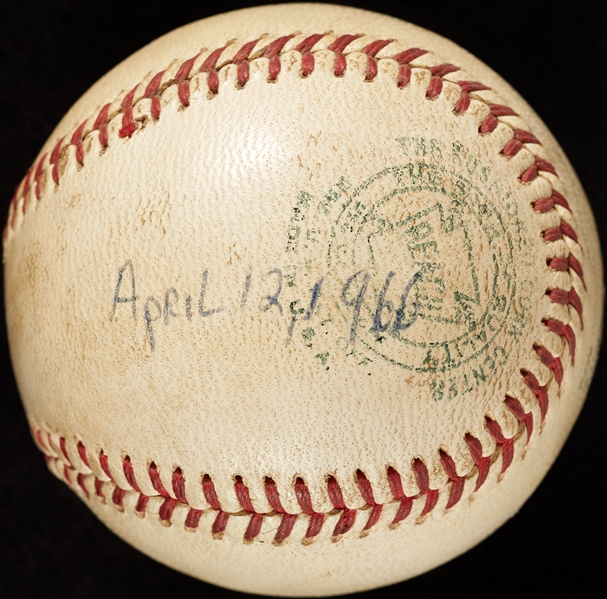 Mickey Lolich Career Win No. 39 Final Out Game-Used Baseball (4/12/1966) (BAS) (Lolich LOA)