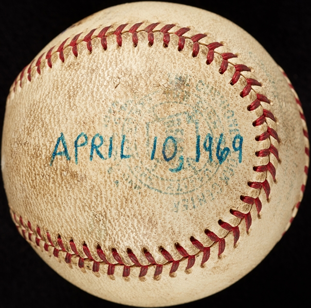Mickey Lolich Career Win No. 84 Final Out Game-Used Baseball (4/10/1969) (BAS) (Lolich LOA)