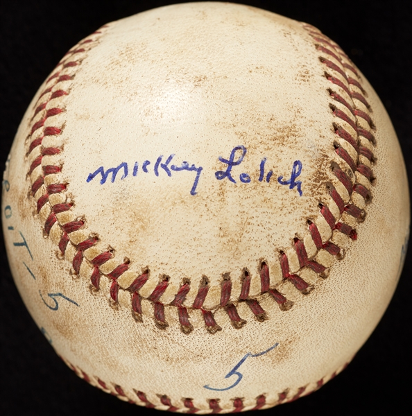 Mickey Lolich Career Win No. 107 Final Out Game-Used Baseball (5/20/1970) (BAS) (Lolich LOA)