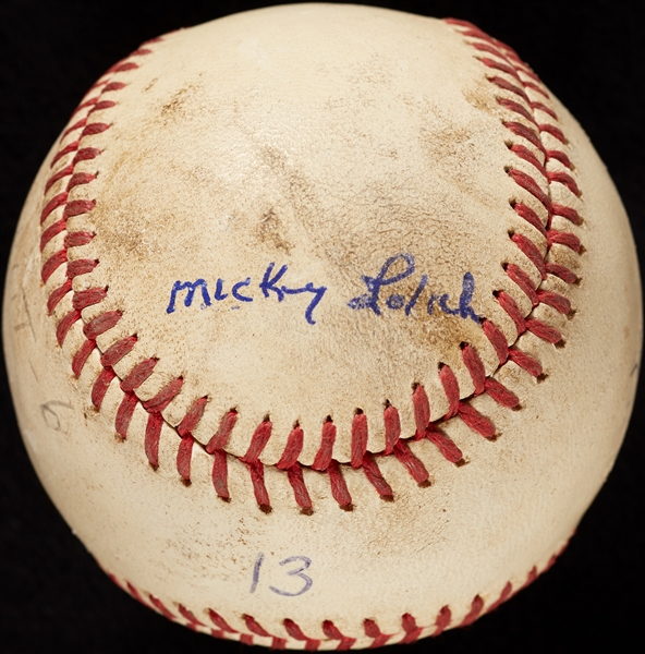 Mickey Lolich Career Win No. 115 Final Out Game-Used Baseball (9/16/1970) (BAS) (Lolich LOA)