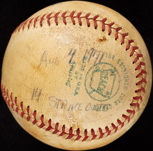 Mickey Lolich Career Win No. 133 Final Out Game-Used Baseball (8/4/1971) (BAS) (Lolich LOA)