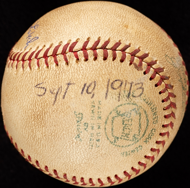 Mickey Lolich Career Win No. 177 Final Out Game-Used Baseball (9/10/1973) (BAS) (Lolich LOA)