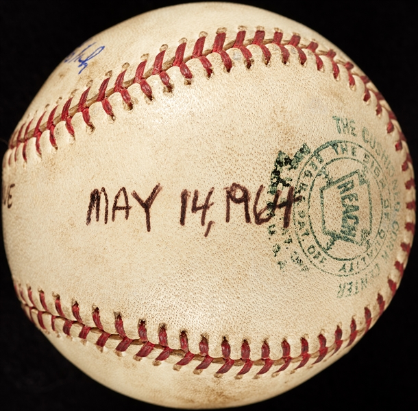 Mickey Lolich Career Save No. 1 Final Out Game-Used Baseball (5/14/1964) (BAS) (Lolich LOA)