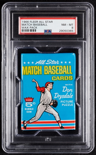 1966 Fleer All Star Match Baseball Wax Pack (Graded PSA 8)