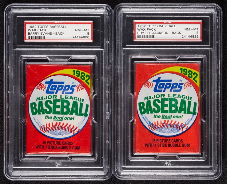 1982 Topps Baseball Wax Pack Pair (2) (Graded PSA 8)