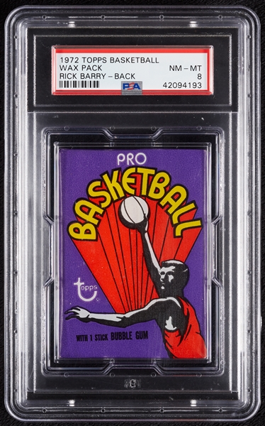 1972 Topps Basketball Wax Pack - Rick Barry Back (Graded PSA 8)