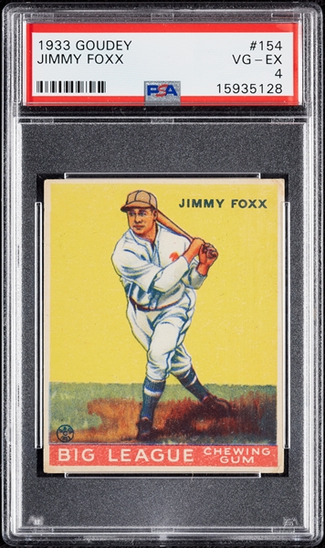 1933 Goudey Jimmy Foxx No. 154 PSA 4