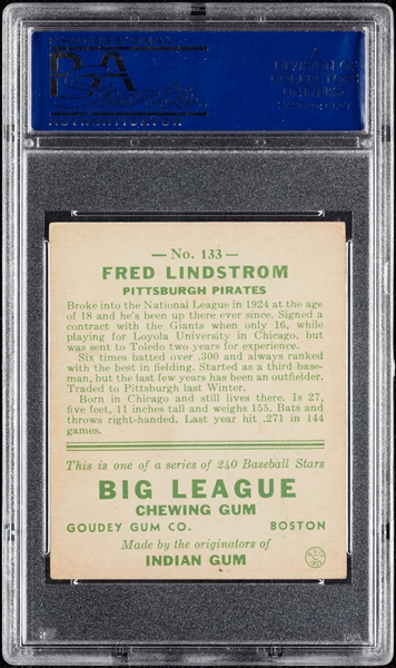 1933 Goudey Fred Lindstrom No. 133 PSA 5