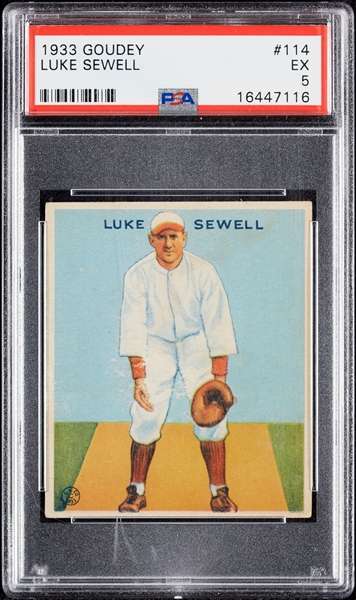 1933 Goudey Luke Sewell No. 114 PSA 5