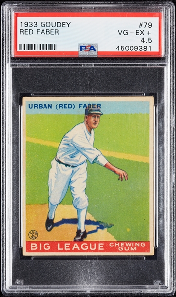 1933 Goudey Red Faber No. 79 PSA 4.5