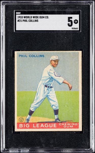 1933 World Wide Gum Phil Collins No. 21 SGC 5