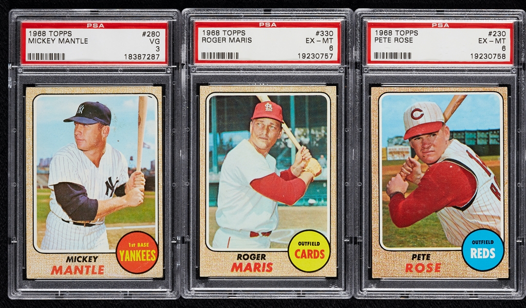 1968 Topps Baseball Complete Set with Three PSA Slabbed (598)