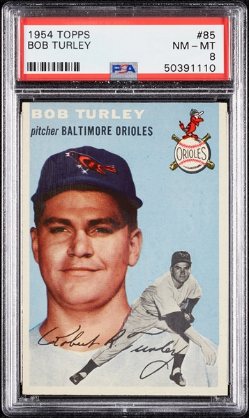 1954 Topps Bob Turley RC No. 85 PSA 8