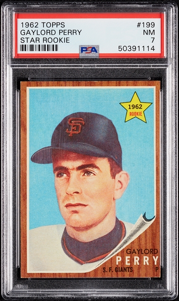 1962 Topps Gaylord Perry RC No. 199 PSA 7