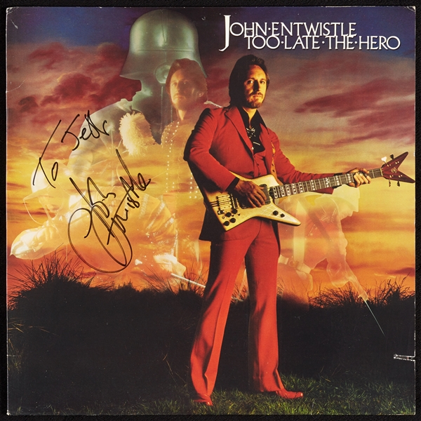 John Entwistle Signed Too Late The Hero Album (BAS)