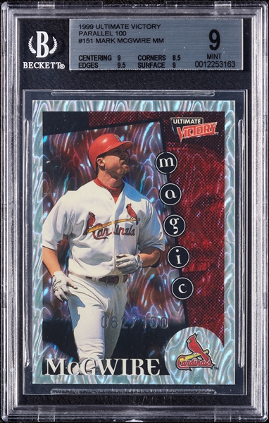 1999 Ultimate Victory Mark McGwire Parallel/100 (62/100) BGS 9