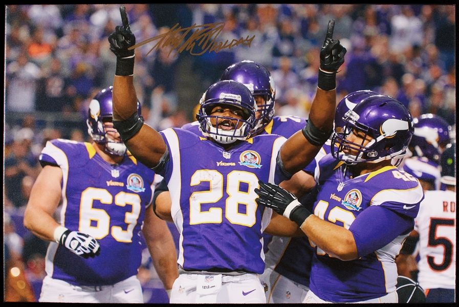 Adrian Peterson Signed Canvas Print Inscribed All Day (BAS)
