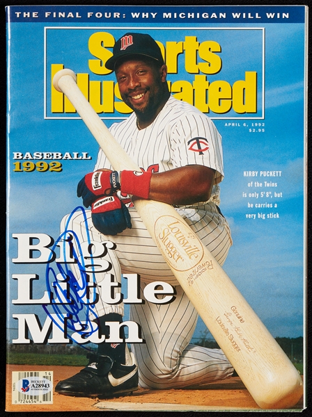 Kirby Puckett Signed Sports Illustrated (1992) (BAS)