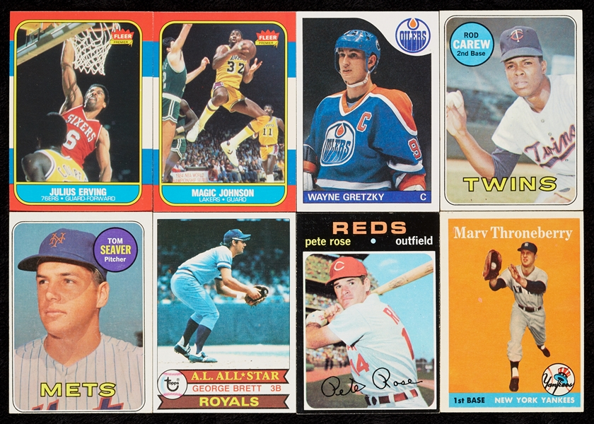 1986 Fleer Basketball Slabbed Group, Plus Bird and Magic, 1959 Baseball RCs and More (48)