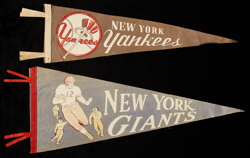 Unique Vintage Baseball and Football Pennants, Buttons, Pins and Cards (approx. 400 pieces)