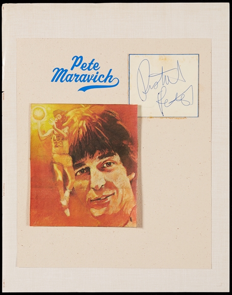 Pete Maravich Cut Signature Display (BAS)