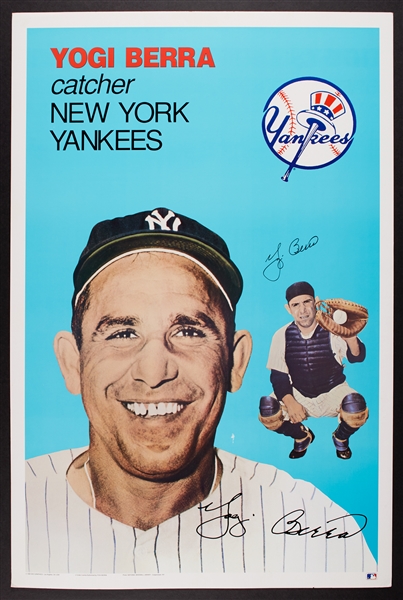 Yogi Berra Signed 1990 Geo Graphics Poster (BAS)