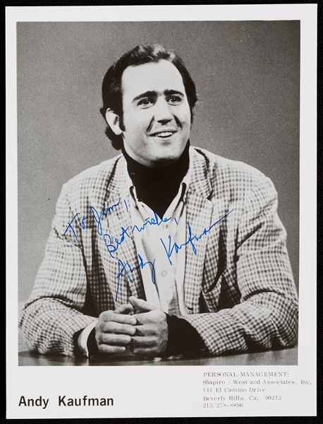 Andy Kaufman Signed 8x10 Publicity Photo (BAS)