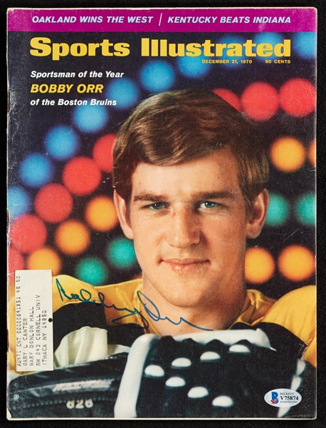 Bobby Orr Signed Sports Illustrated (1970) (BAS)