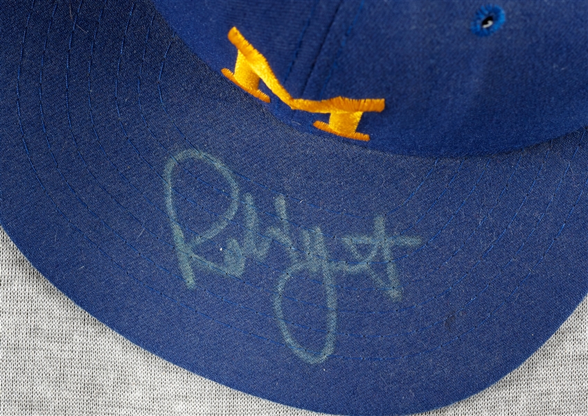 Robin Yount, Whitey Ford, Stan Musial & Pete Rose Signed Caps (4)