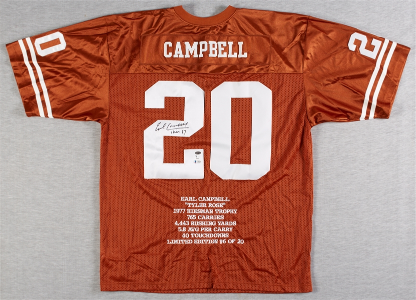 Earl Campbell Signed Texas Jersey (BAS)