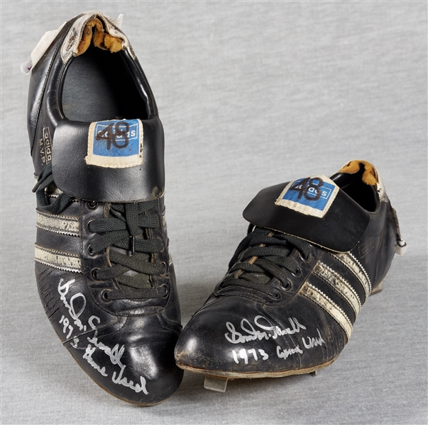 Sam McDowell 1973 New York Yankees Game-Used Cleats & Signed Stirrups