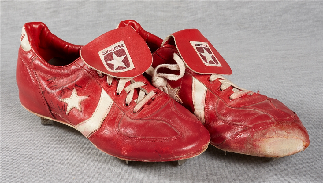 Tommy John 1984 Angels Game-Used & Signed Cleats