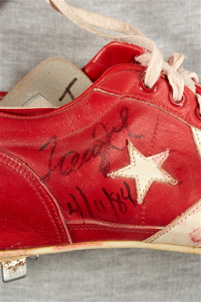 Tommy John 1984 Angels Game-Used & Signed Cleats
