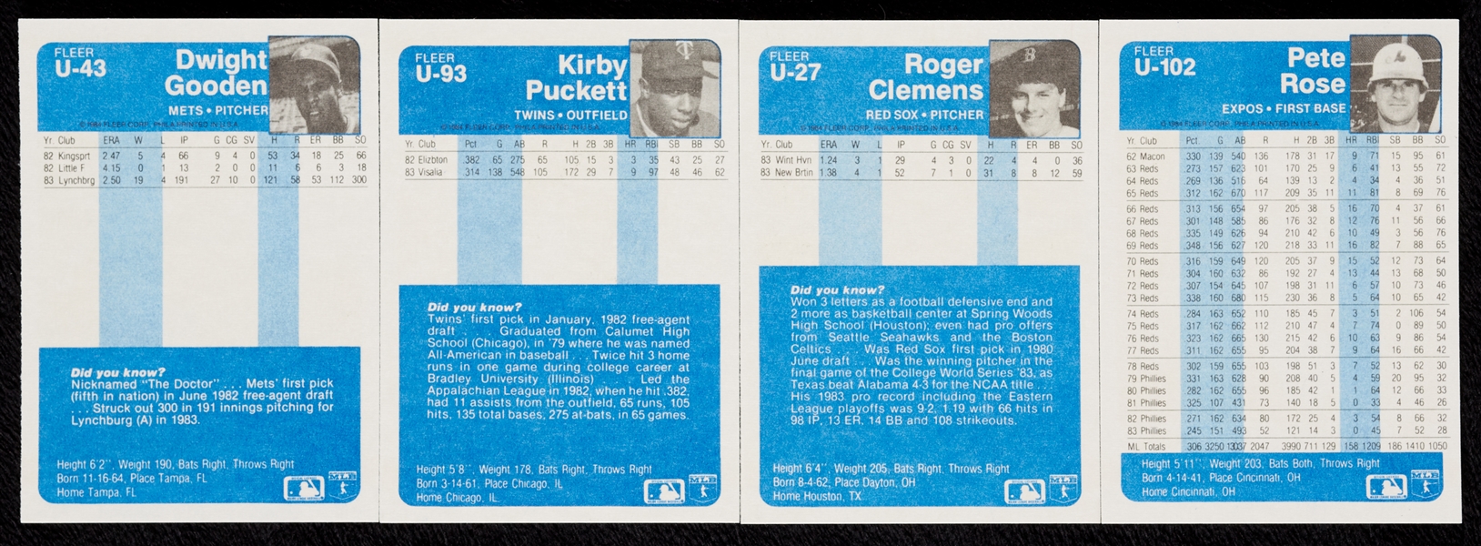 1984 Fleer Baseball Update Set (132)