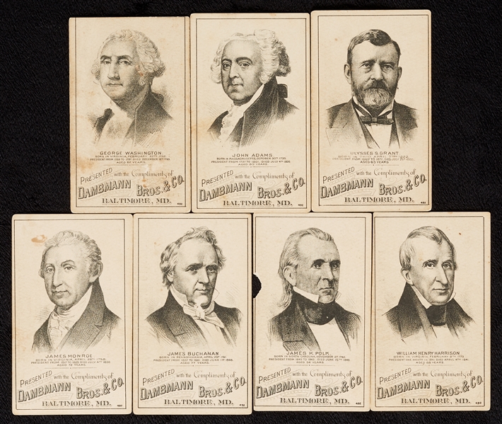 1880 Dambmann Bros. & Co. Trade Cards of Presidents (7)