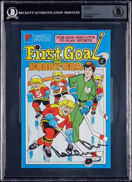 Bobby Orr Signed First Goal Comic Book (BAS)