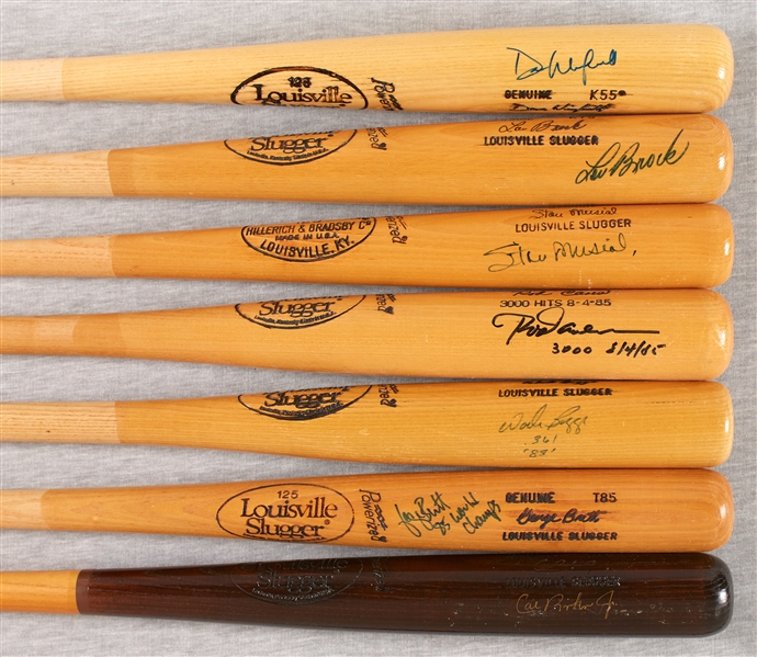 3,000 Hit Club Signed Bat Collection (7)