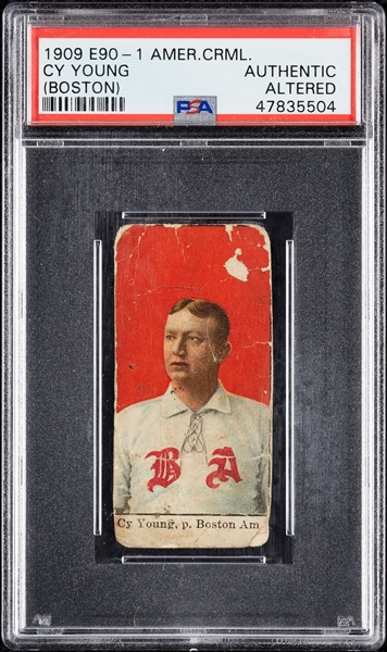 1909 E90-1 American Caramel Cy Young Boston PSA Authentic Altered