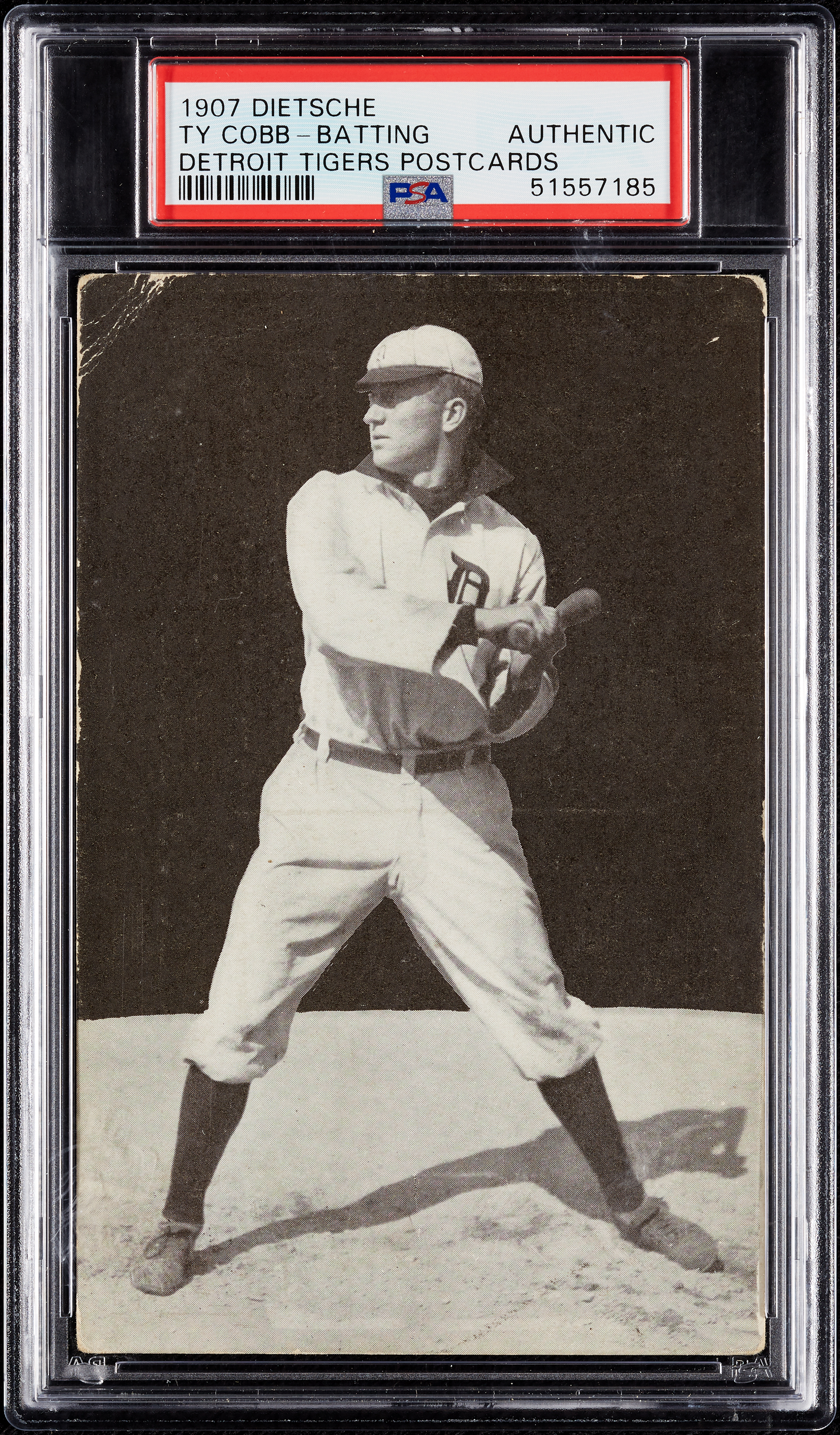 Lot Detail - 1907 Dietsche Ty Cobb (Batting) Detroit Tigers Postcard PSA  Authentic