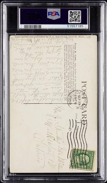 1907 Dietsche Ty Cobb (Batting) Detroit Tigers Postcard PSA Authentic
