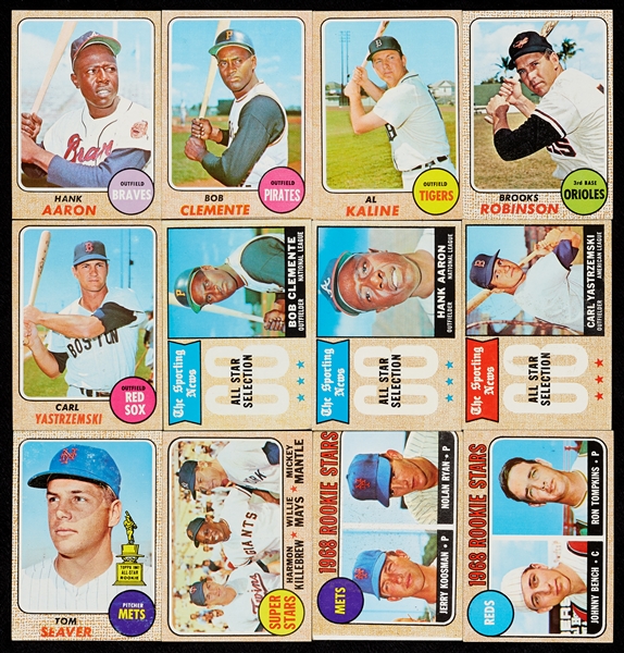 1968 Topps Baseball Complete Set with Three PSA Slabbed (598)