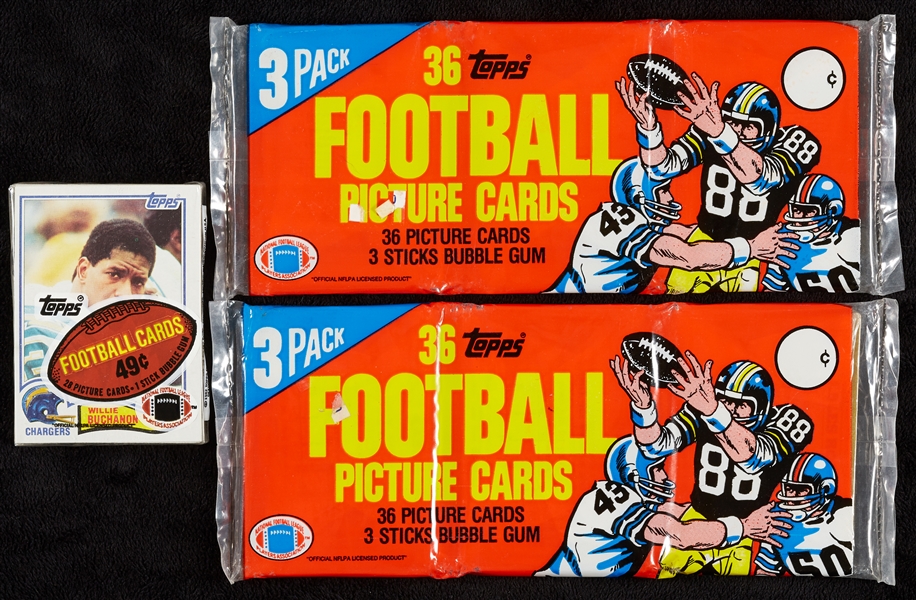 1982 Topps Football Grocery (2) and Cello Pack Group (3)