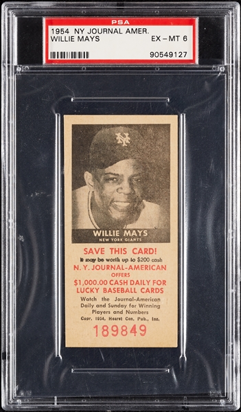 1954 NY Journal American Willie Mays PSA 6