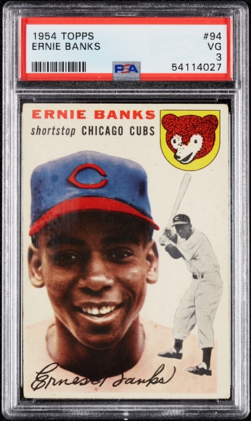 1954 Topps Ernie Banks RC No. 94 PSA 3