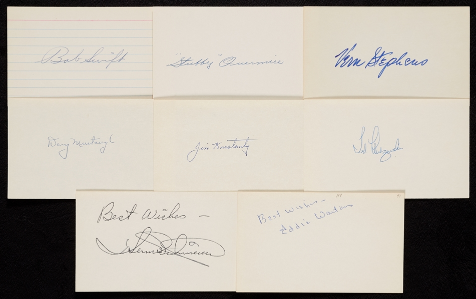 1940-1949 Signed Index Card Collection (925)