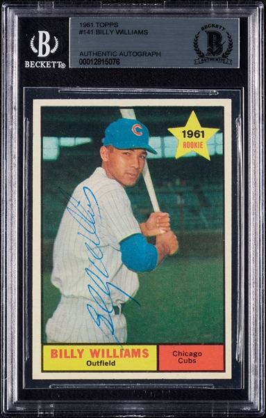 Billy Williams Signed 1961 Topps RC No. 141 (BAS)