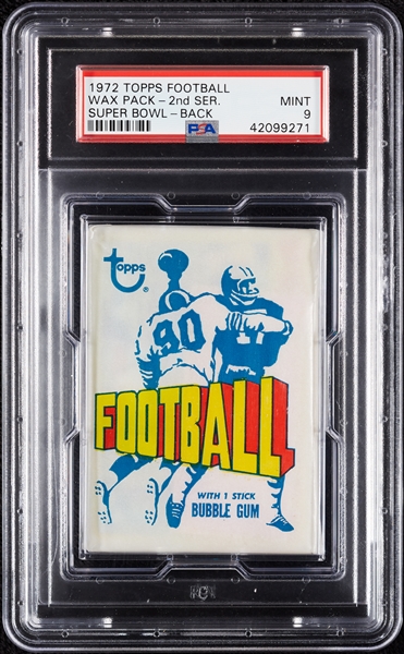 1972 Topps Football Wax Pack - Super Bowl Back (Graded PSA 9)